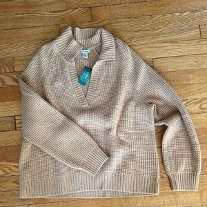L.L. Bean Women's Supersoft Waffle V-Neck Sweater